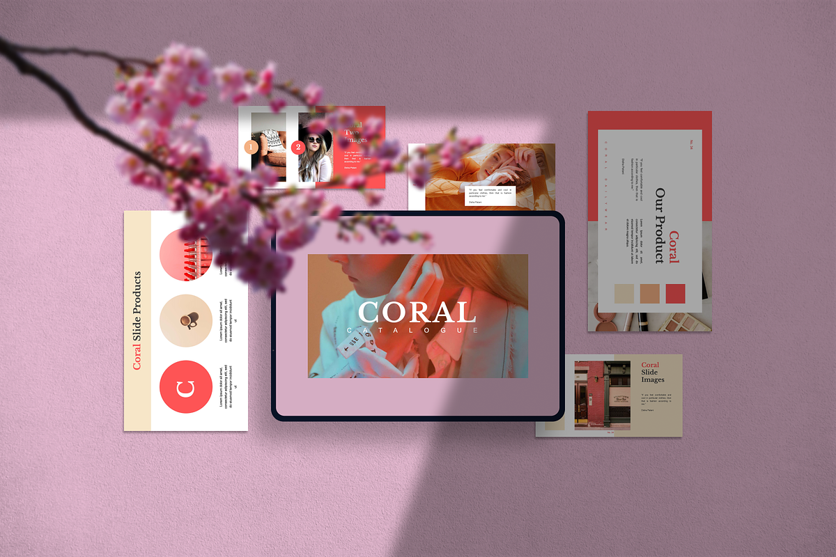 Coral Creative Google Slide Template in Google Slides Templates - product preview 8