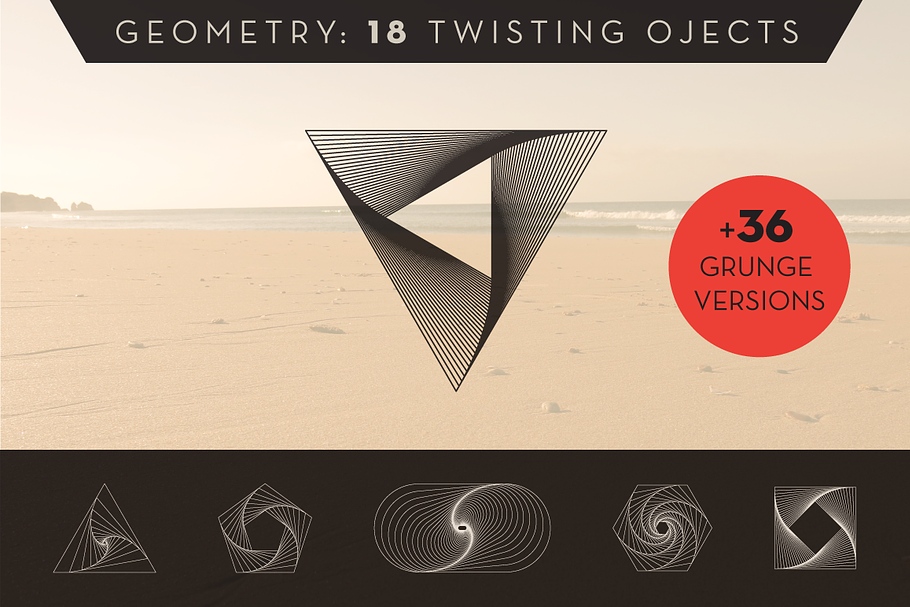Geometry: 18 twisted objets in Logo Templates - product preview 8