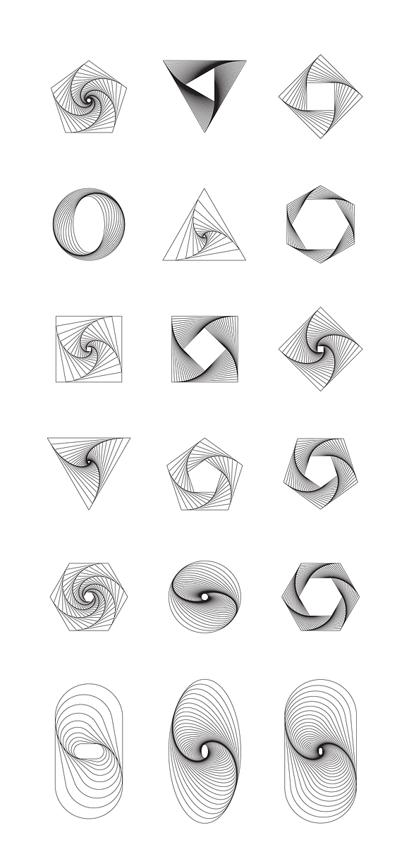 Geometry: 18 twisted objets in Logo Templates - product preview 1