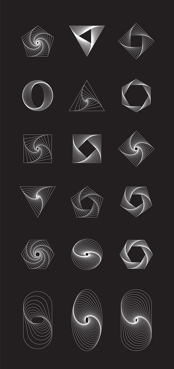 Geometry: 18 twisted objets in Logo Templates - product preview 2
