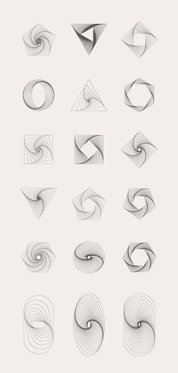 Geometry: 18 twisted objets in Logo Templates - product preview 3