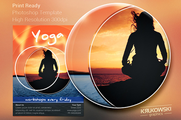 Yoga Workshops Flyer Template in Flyer Templates - product preview 1