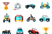 Offroad icons set