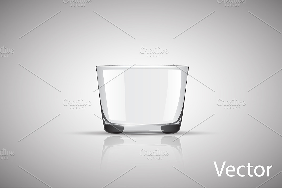 empty glass cup vector on a gray in Objects - product preview 8