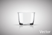 empty glass cup vector on a gray