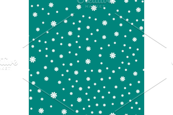 Seamless Pattern Snowflakes Endless