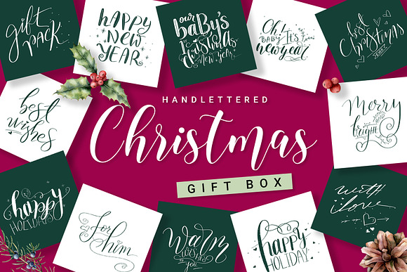 Handlettered Christmas Gift Box in Illustrations - product preview 12