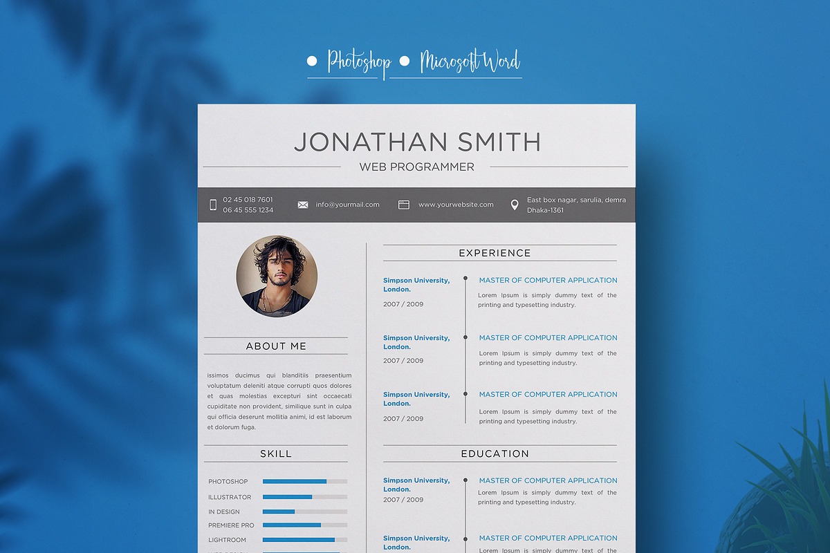 modern resume template in Resume Templates - product preview 8