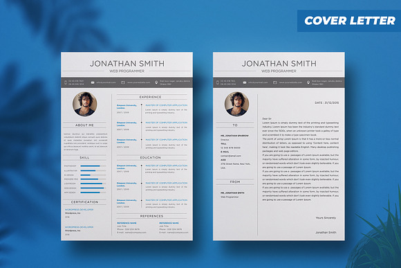 modern resume template in Resume Templates - product preview 2