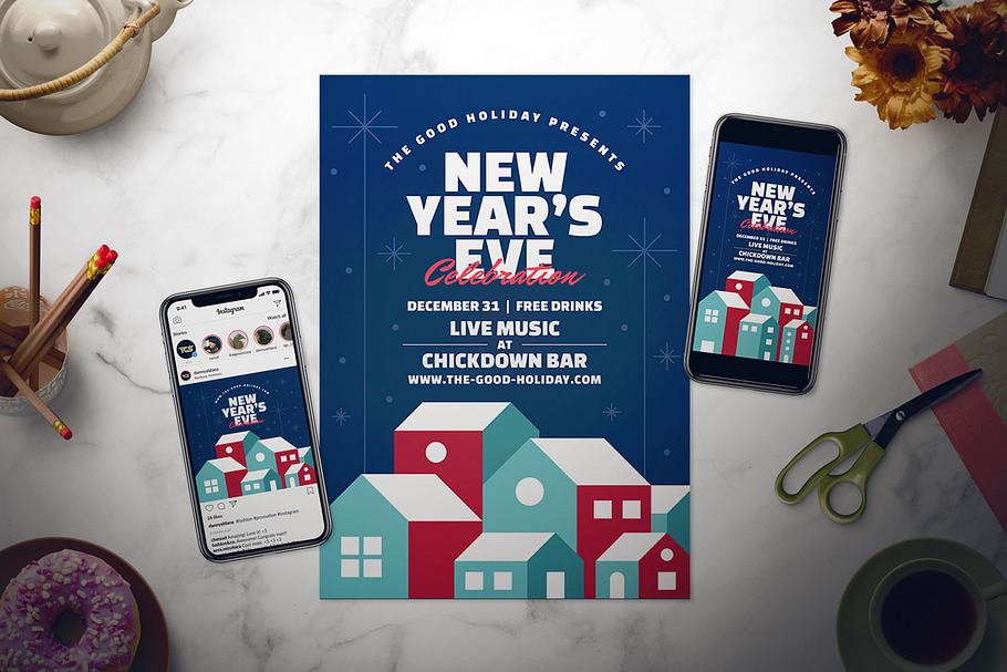 New Year's Eve Flyer Set in Flyer Templates - product preview 8