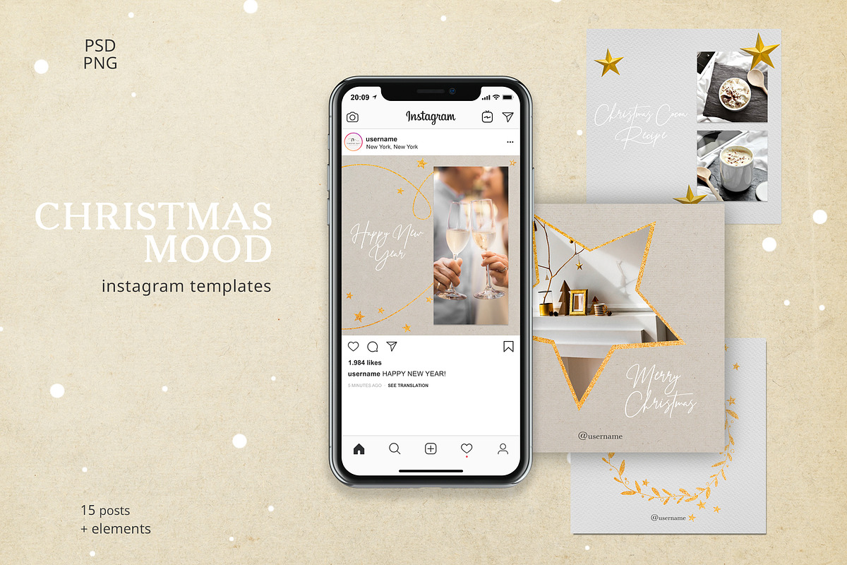 CHRISTMAS MOOD Instagram Templates in Instagram Templates - product preview 8