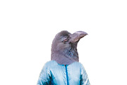 Woman With Bird Head Isolated Photo