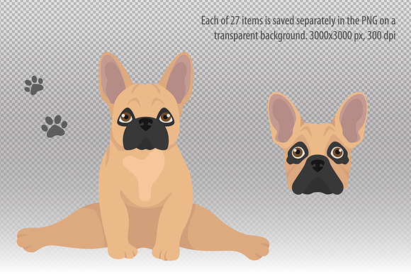 French bulldog clipart in Illustrations - product preview 3