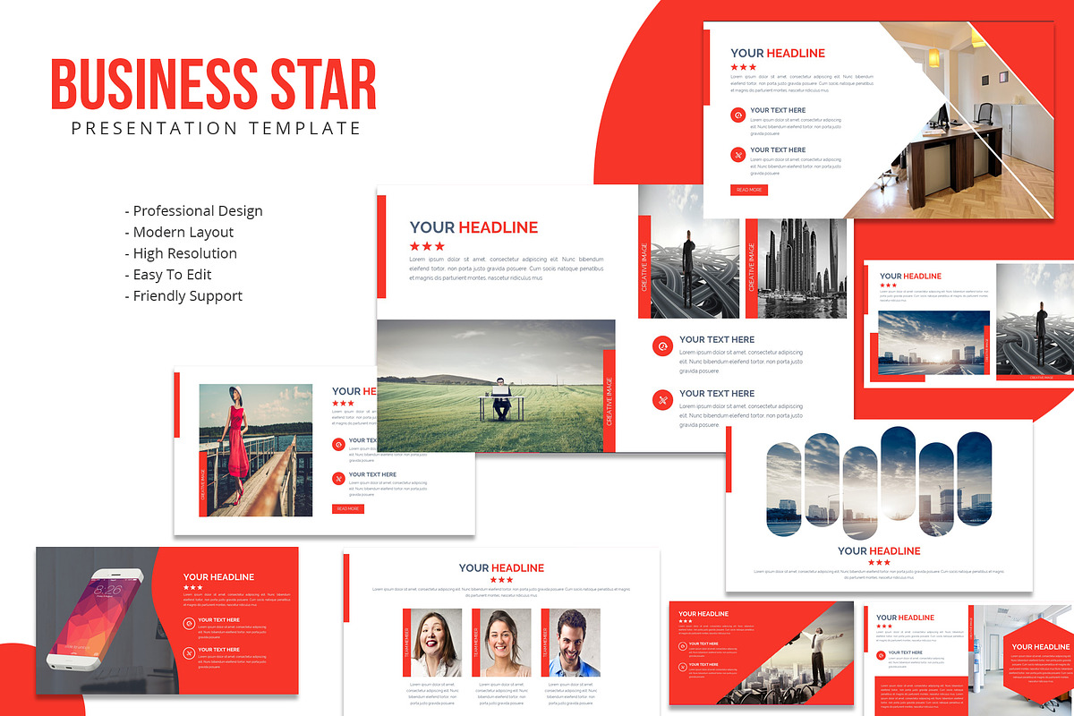 Business Star Powerpoint Template in PowerPoint Templates - product preview 8
