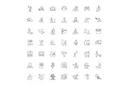 Leisure activities linear icons