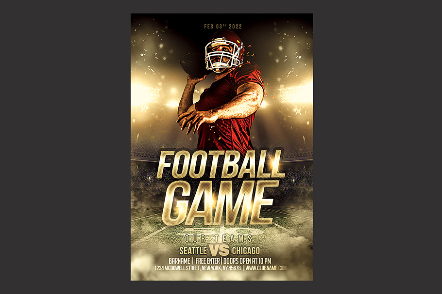 Football Game Flyer in Flyer Templates - product preview 8