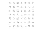Business evalutation linear icons