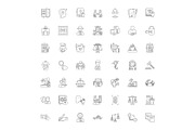 Lawyer linear icons, signs, symbols