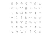 Women health linear icons, signs