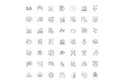 Corporation linear icons, signs