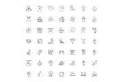 Celebration linear icons, signs