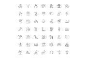 Party linear icons, signs, symbols