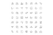 Student career linear icons, signs