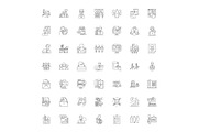 Business administration linear icons