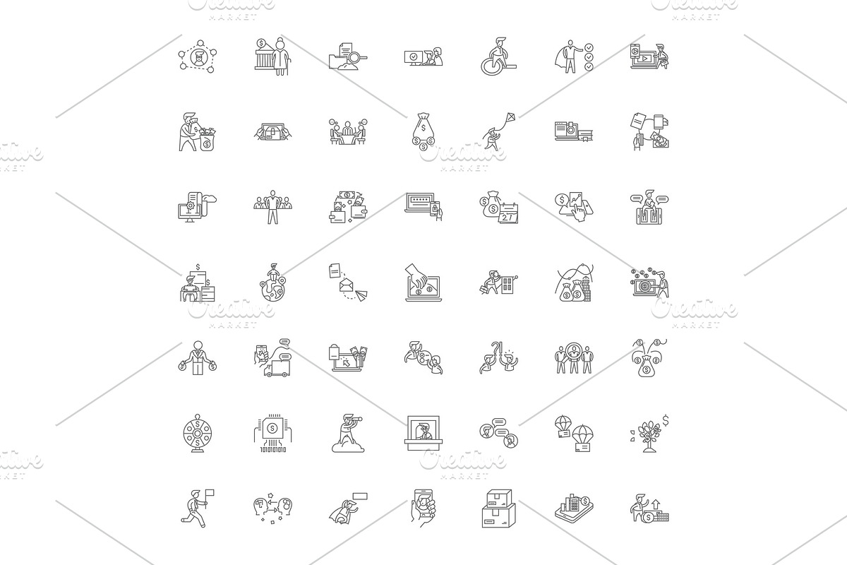 Business and finance linear icons in Illustrations - product preview 8
