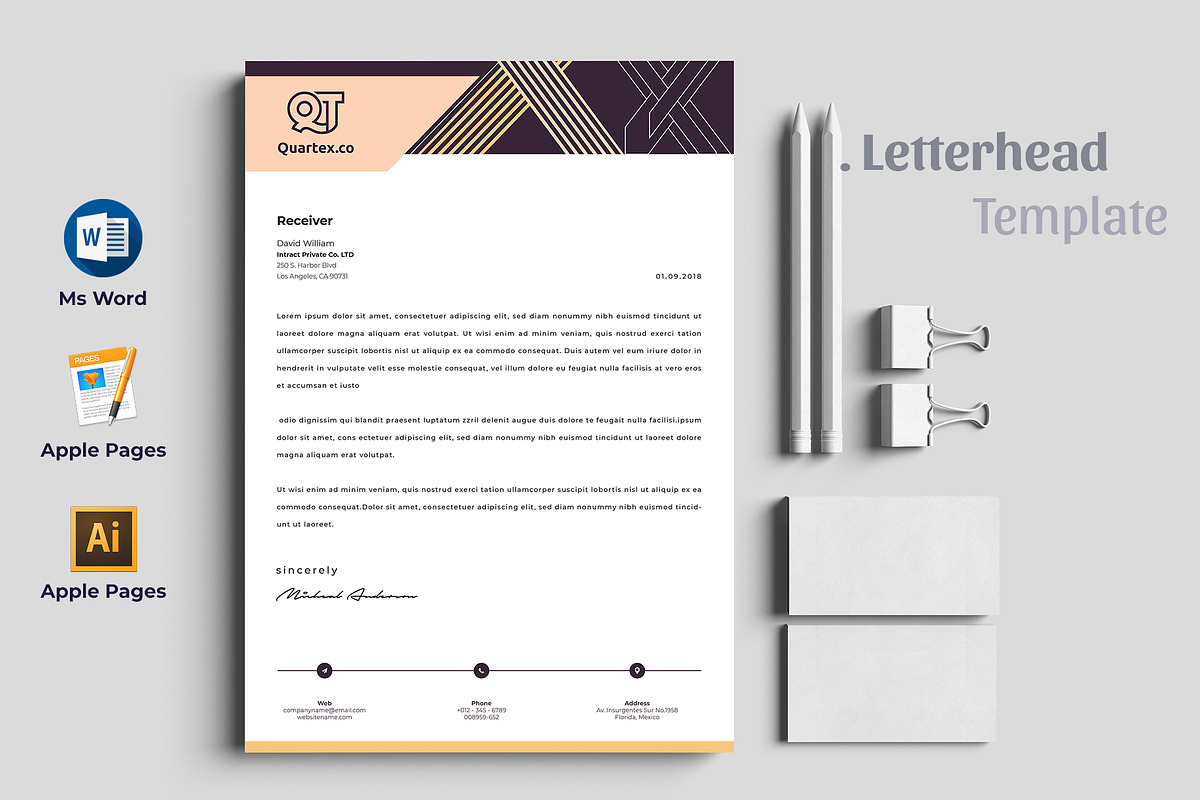 Letterhead Pad Ms Word & Mac Pages in Stationery Templates - product preview 8