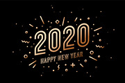 2020, Happy New Year. Greeting card