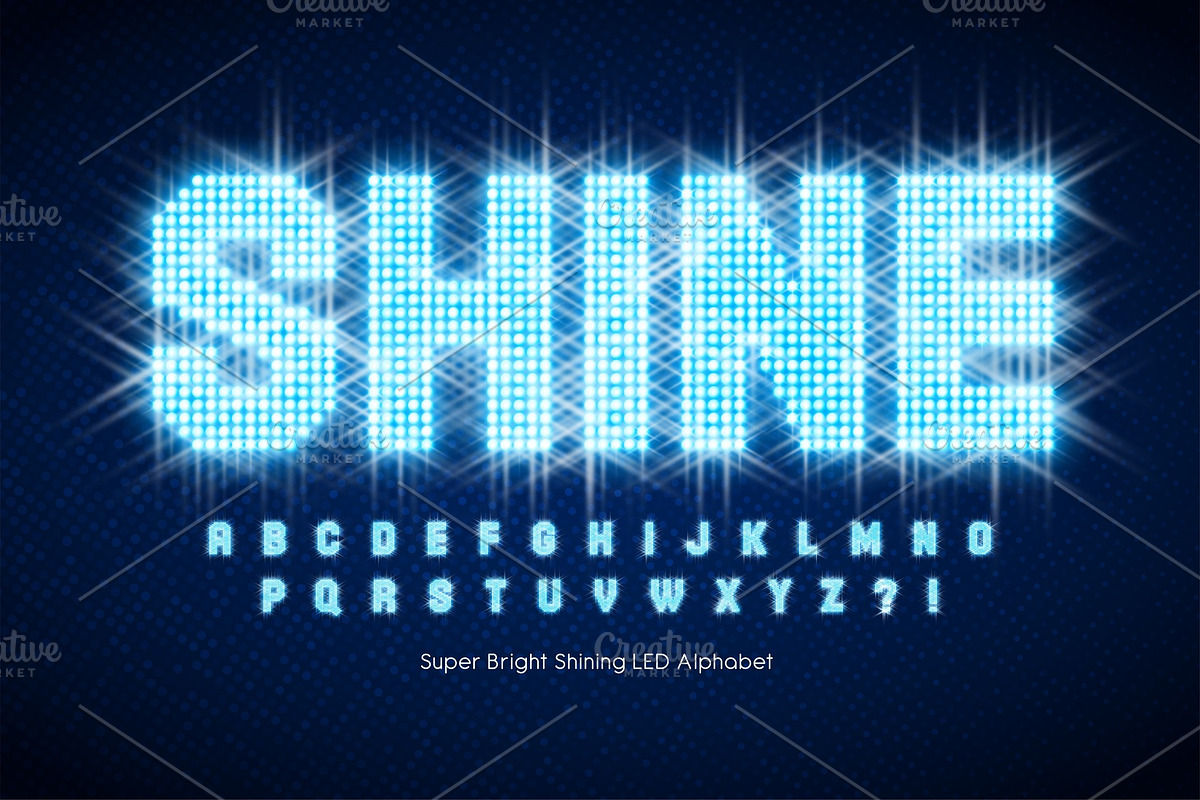 Shining LED light alphabet, extra in Illustrations - product preview 8