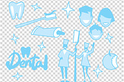 Vector tooth cleaning elements.
