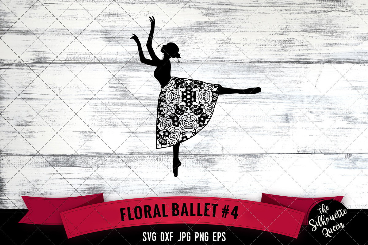 Floral Ballet 4 Vector Silhouette in Illustrations - product preview 8