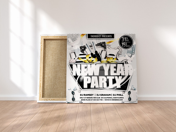 White New Year Party Flyer in Flyer Templates - product preview 1