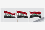 Set of Iraq waving flag vector