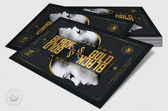 Black and Gold Flyer Template V17 in Flyer Templates - product preview 3