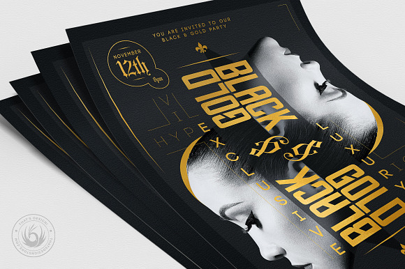 Black and Gold Flyer Template V17 in Flyer Templates - product preview 4