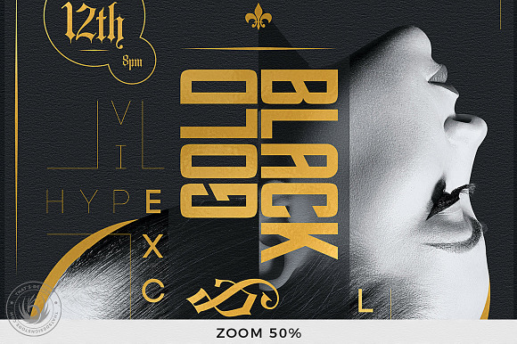Black and Gold Flyer Template V17 in Flyer Templates - product preview 6