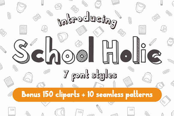 School Holic | 7 Font Styles + Bonus in Display Fonts - product preview 16