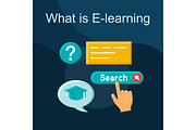 E-learning flat concept vector icon