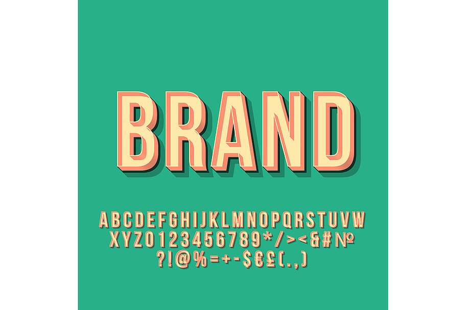 Brand vintage 3d vector lettering in Add-Ons - product preview 8