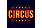 Circus vintage 3d vector lettering