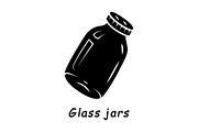 Glass jars glyph icon