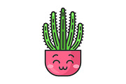 Organ pipe cactus kawaii character