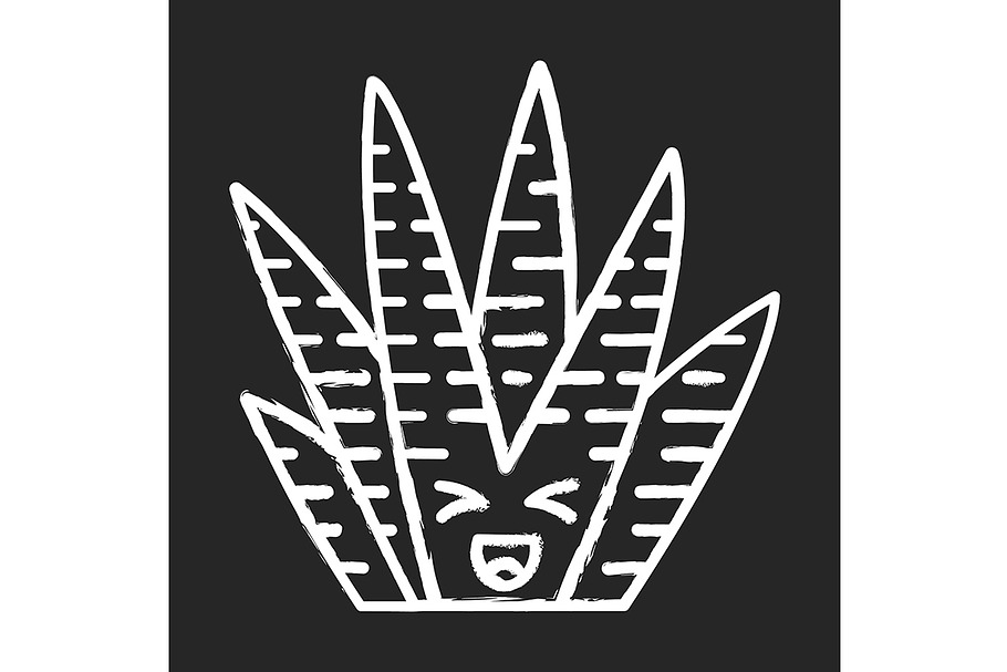Zebra cactus chalk icon in Icons - product preview 8