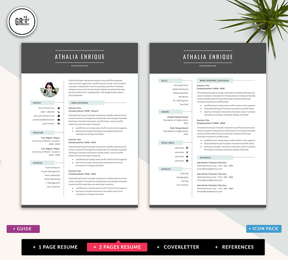 Creative Resume CV Template in Letter Templates - product preview 2