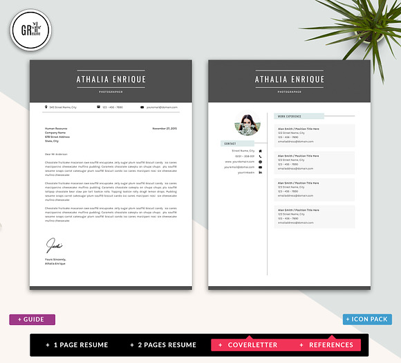 Creative Resume CV Template in Letter Templates - product preview 3