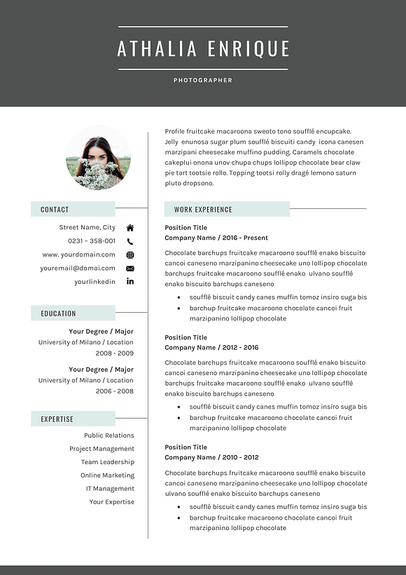Creative Resume CV Template in Letter Templates - product preview 5