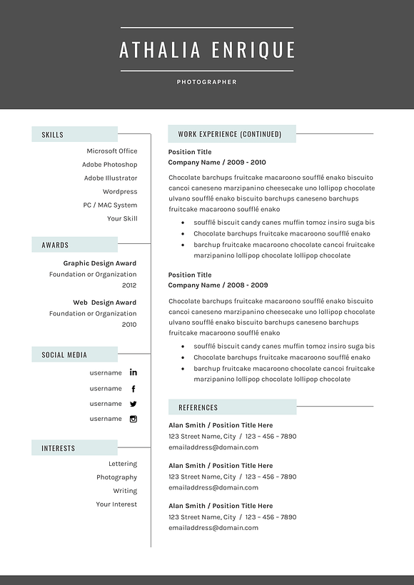 Creative Resume CV Template in Letter Templates - product preview 6